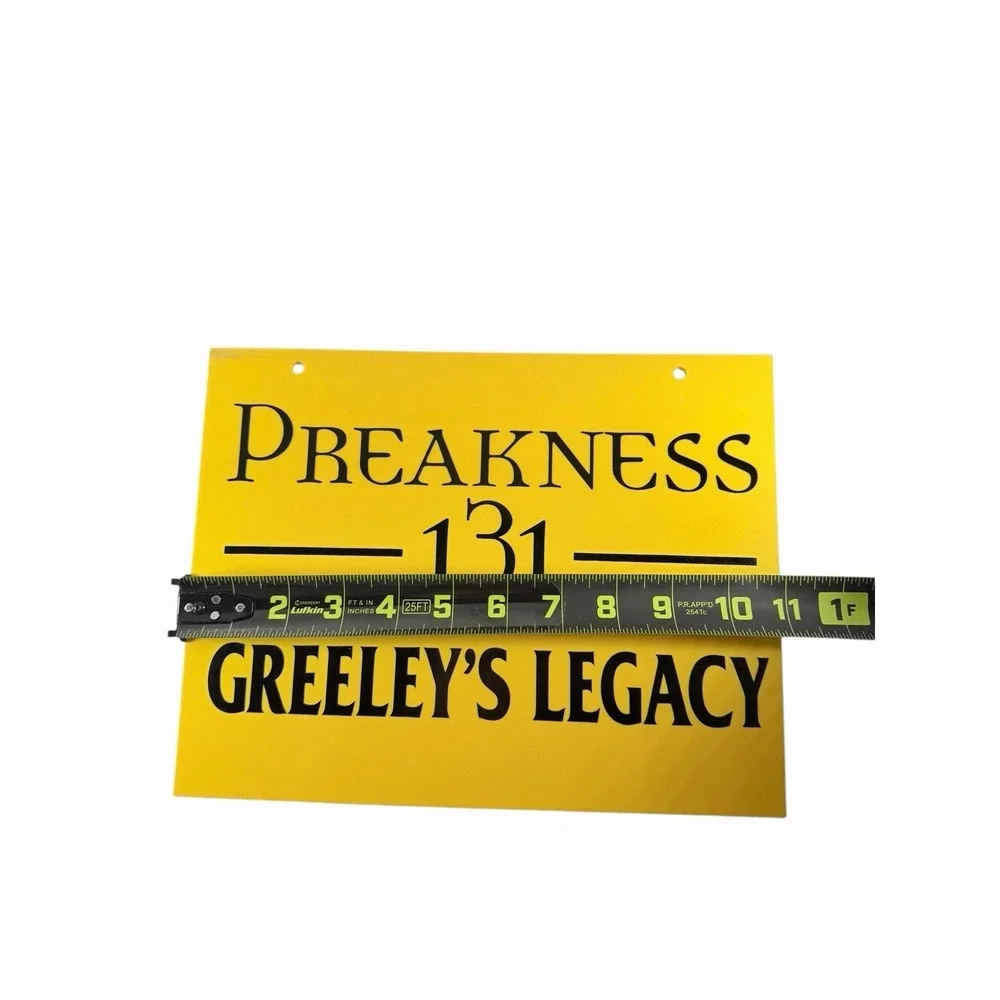 Preakness 131 Greeley's Legacy Horse Stall Sign Unique Collectable Pimlico